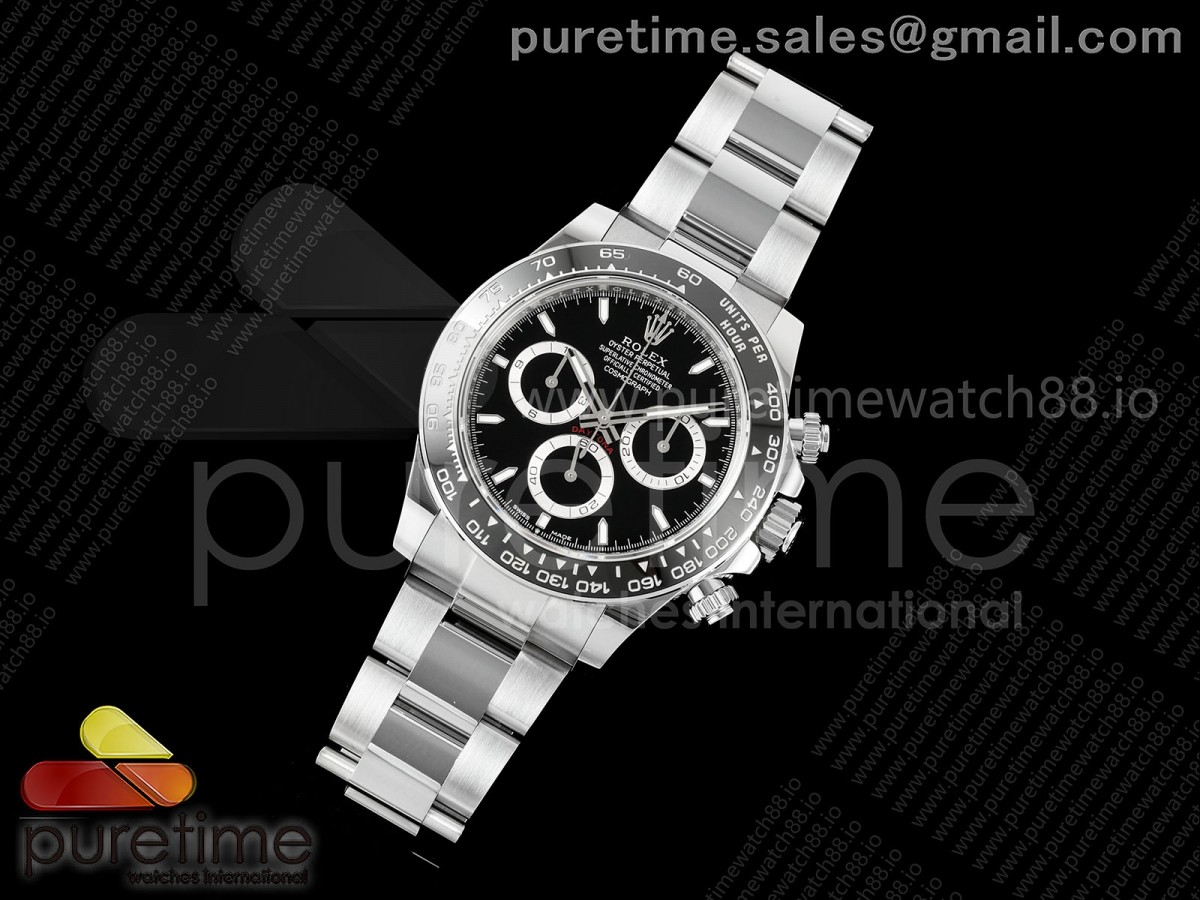 Daytona 126500 3CF 1:1 Best Edition 904L Steel Black Dial on SS Bracelet JH4131 Free Sprung