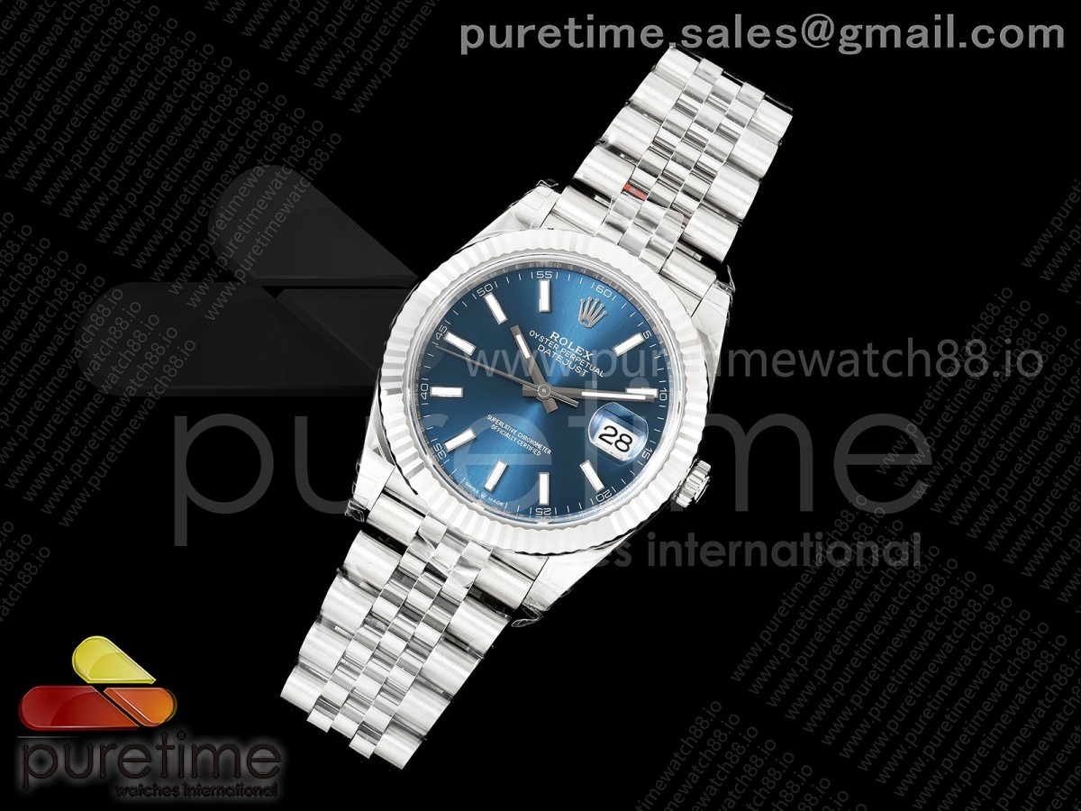 DateJust 41 126334 904L SS VSF 1:1 Best Edition Blue Stick Dial on Jubilee Bracelet VS3235v2 V2s (133g)