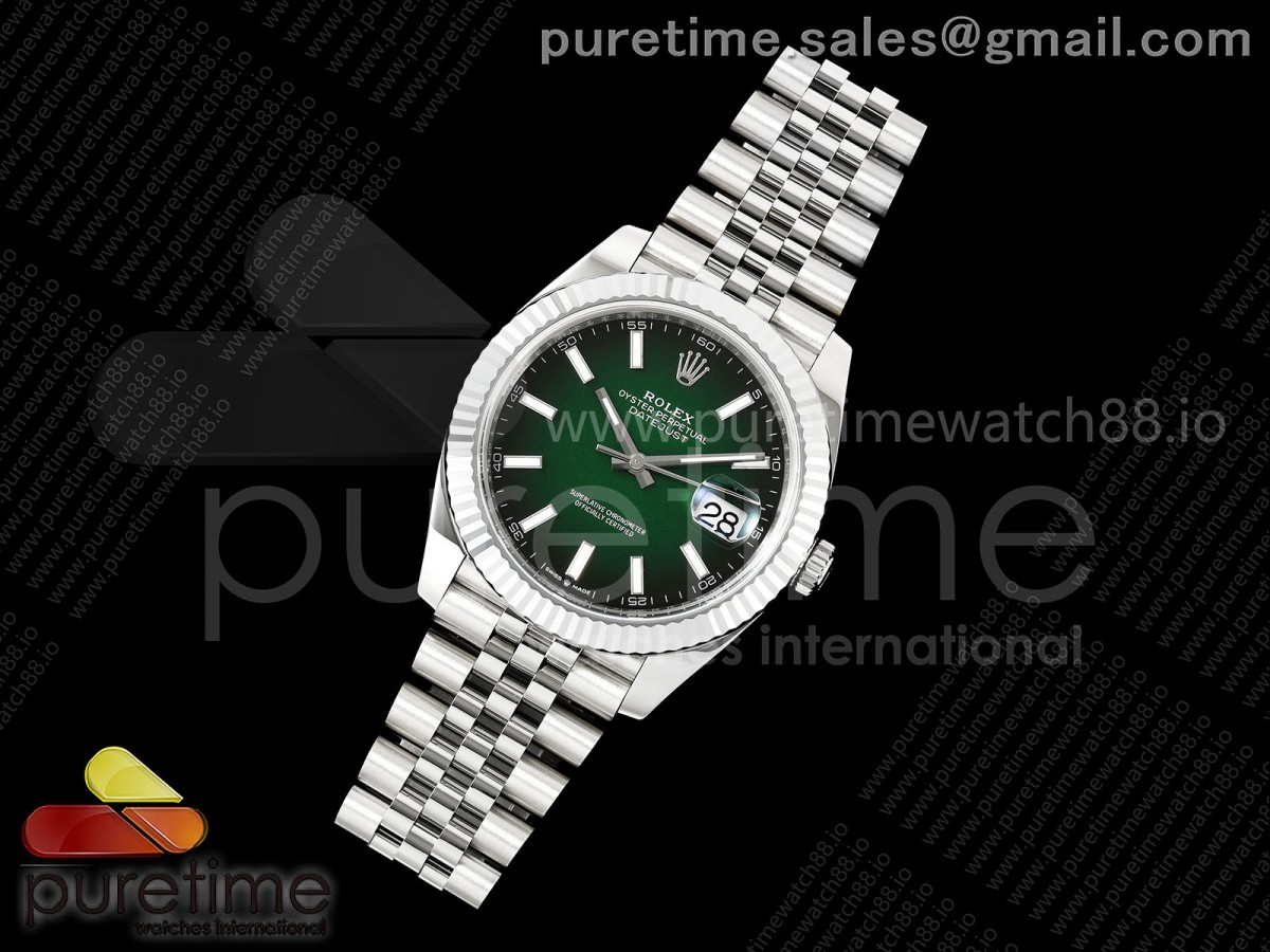 DateJust 41 126334 904L SS RGF 1:1 Best Edition Green Ombre Dial on Jubilee Bracelet JH3235 (Free Sprung)