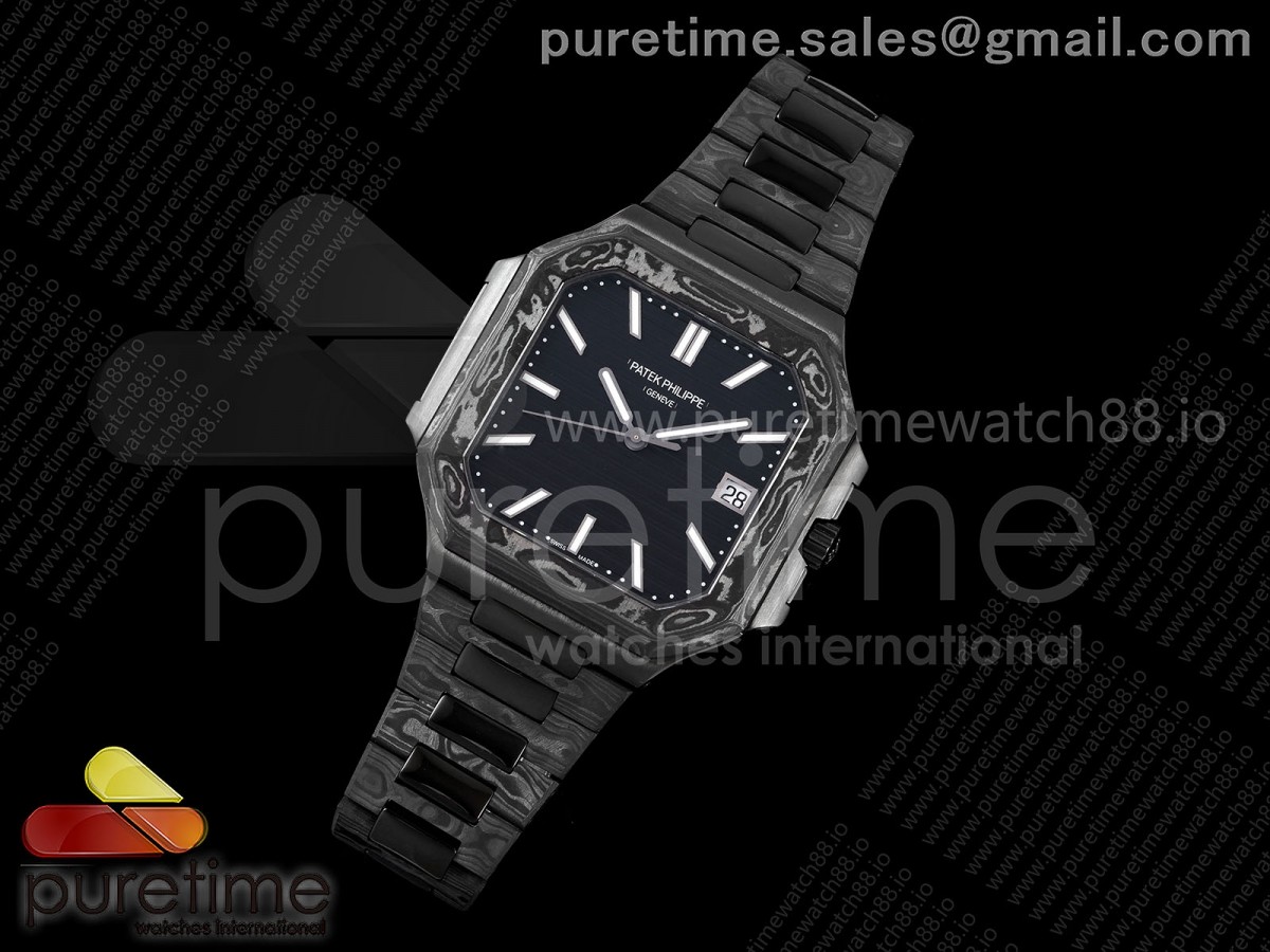Cubitus Black Carbon DIWF Best Edition Black Dial on Carbon Bracelet A324