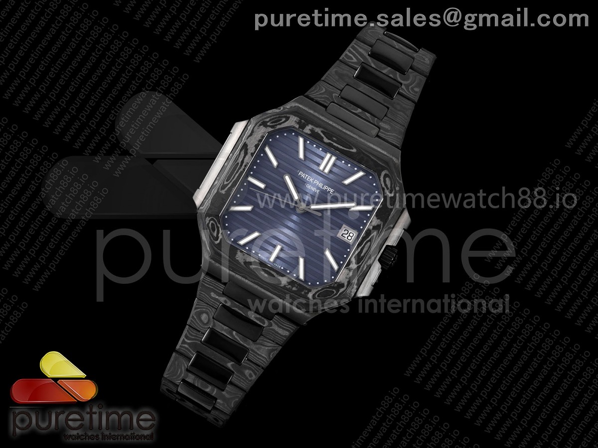 Cubitus Black Carbon DIWF Best Edition Blue Dial on Carbon Bracelet A324