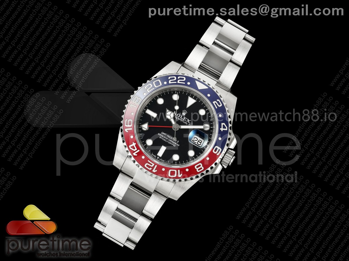 GMT-Master II 126719 BLRO Blue/Red Ceramic WF Best Edition Black Dial on Bracelet JH3285 CHS