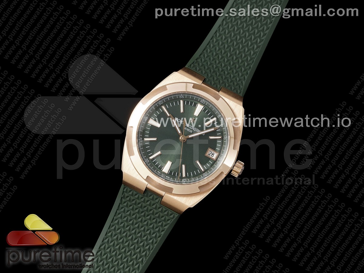 Overseas 4500V RG 8F 1:1 Best Edition Green Dial on Green Rubber Strap A5100
