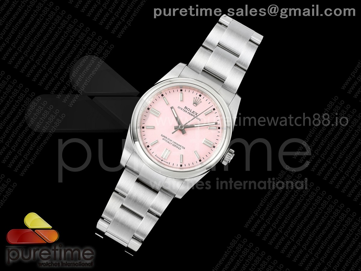 Oyster Perpetual 126000 36mm QF 1:1 Best Edition 904L Steel Pink Dial JH3230 Free Sprung