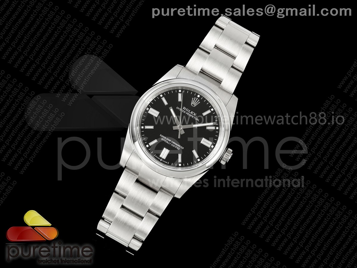 Oyster Perpetual 126000 36mm QF 1:1 Best Edition 904L Steel Black Dial JH3230 Free Sprung