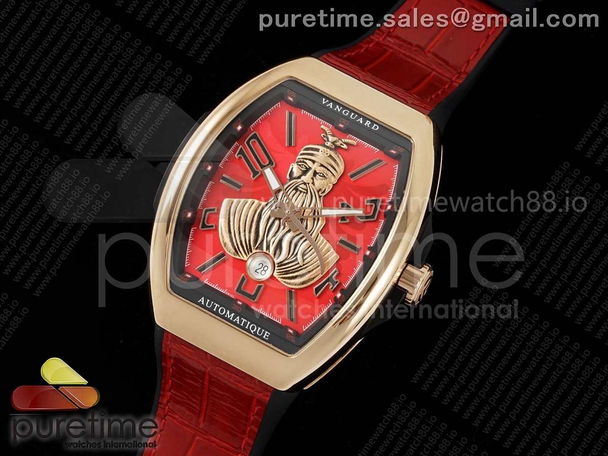 Vanguard V45 RG ABF Best Edition Skenderbeu Dial on Red Gummy Strap A2824