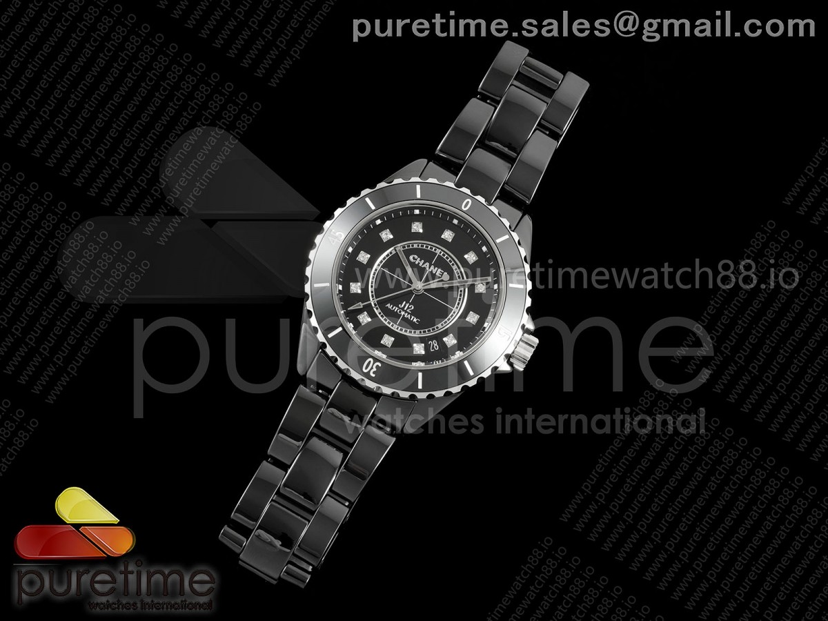 J13 38mm HTF 1:1 Best Edition Black Korea Ceramic Black Dial on Bracelet A12.1