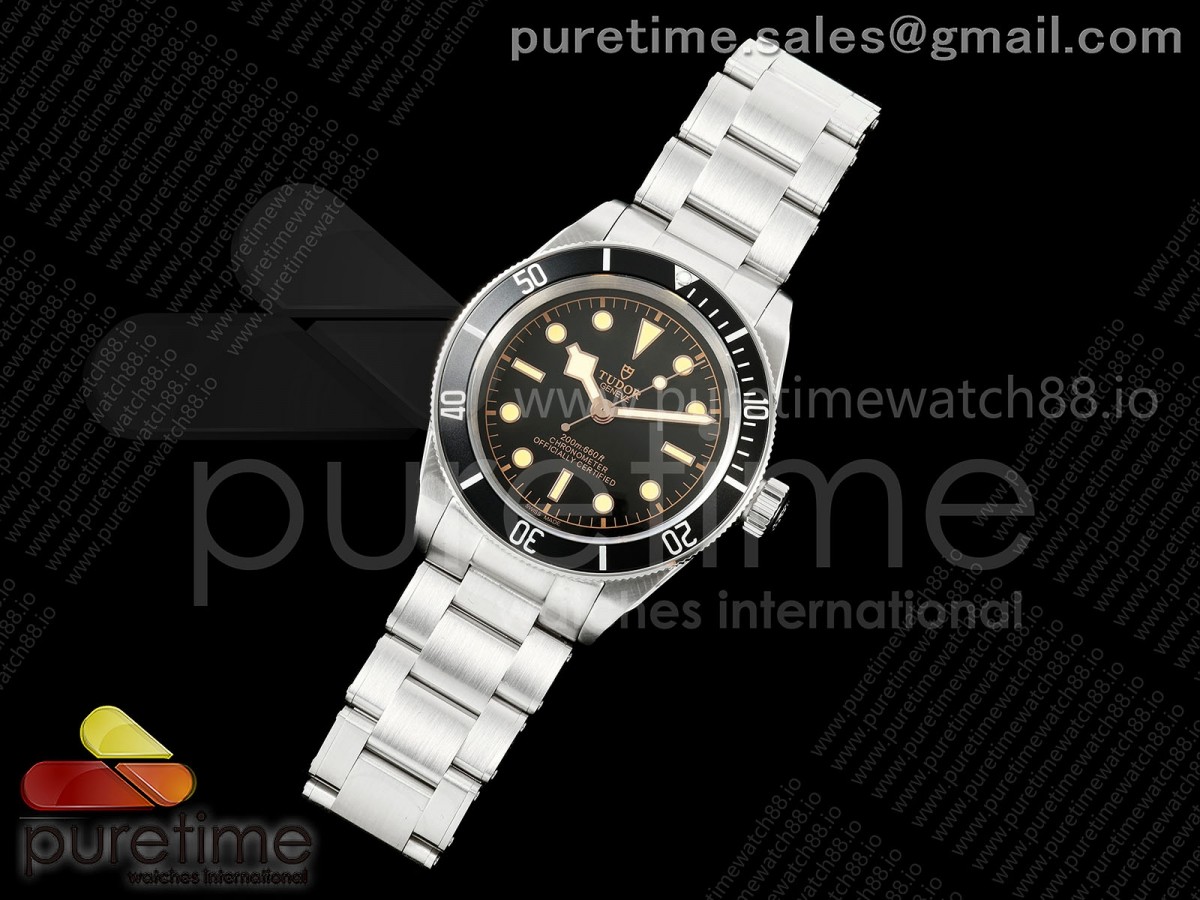 Black bay 41 BLF 1:1 Best Edition Black Bezel Black RG Dial on Rivet Strap A2824