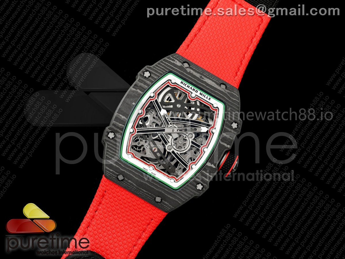 RICH Maker's 1:1 RM67-02 Black NTPT Italy Black Skeleton Dial CRMA7 Super Clone