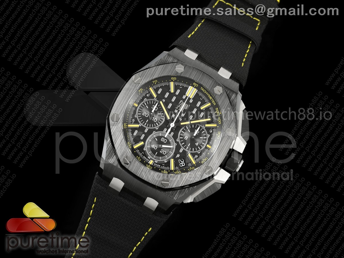 Royal Oak Offshore 43mm Ceramic/SS APPF Best Edition Black/Yellow Dial on Black Leather Strap AA4401