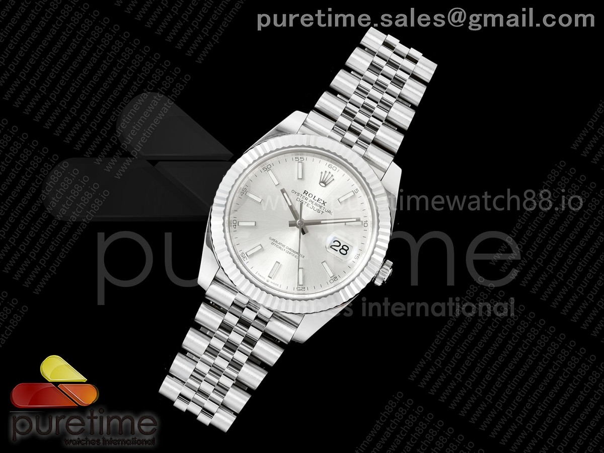 DateJust 41 126334 904L SS RGF 1:1 Best Edition Silver Dial on Jubilee Bracelet JH3235 (Free Sprung)