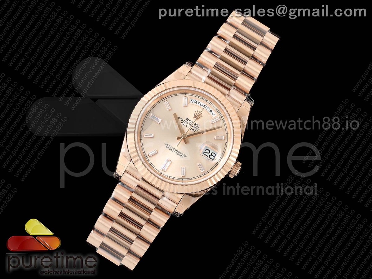DayDate 40 228235 VSF 1:1 Best Edition RG Crystal Dial on President Bracelet VS3255 V2