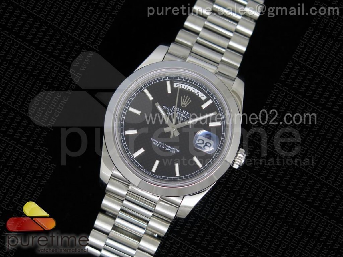 Day-Date II 228239 SS 1:1 Best Edition Black  Dial on SS Bracelet A3255