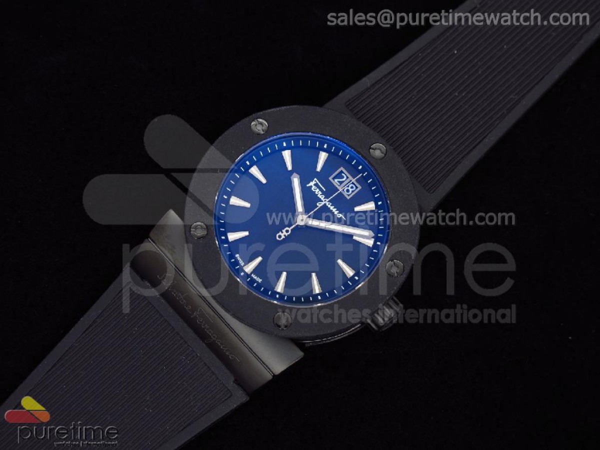 Grande Maison PVD Black Dial on Black Rubber Strap Ronda Quartz
