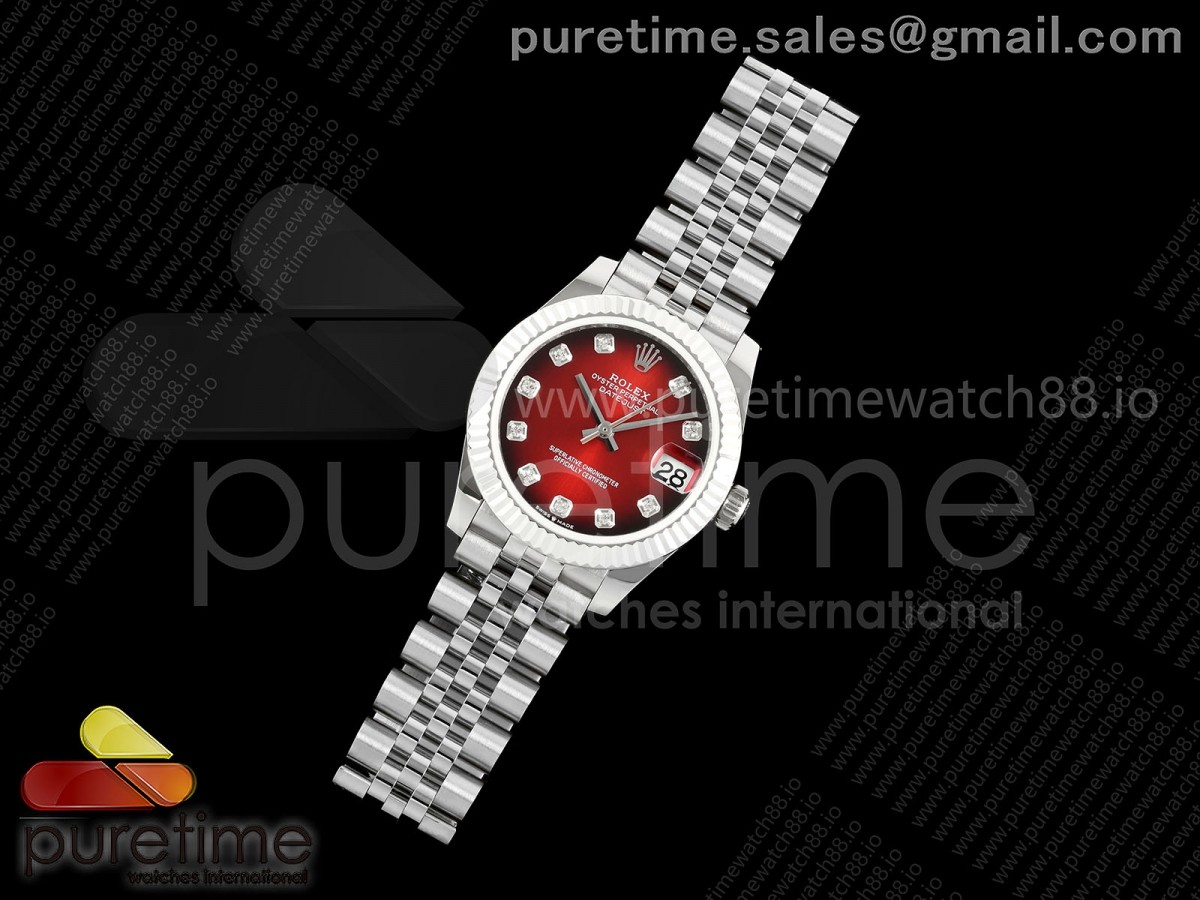 DateJust 31 SS GMF 1:1 Best Edition Red Dial on Jubilee Bracelet A2824