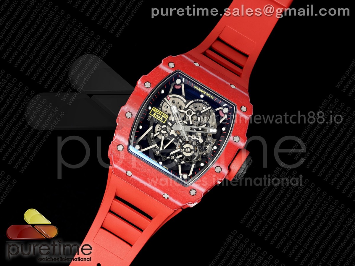 RM35-02 Red NTPT Mille Studio 1:1 Best Edition on Red Rubber Strap RMUL1 Super Clone (Custom Case Set)