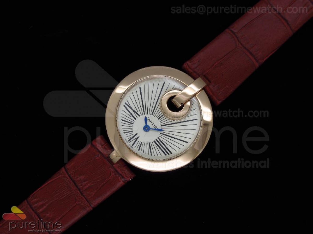Captive Ladies RG Cream Dial on Red Leather Strap Swiss Quartz