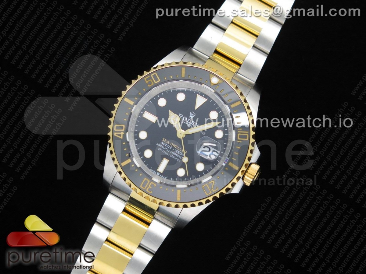 Sea-Dweller 126603 Two Tone SS/YG TWF Best Edition Black Dial on SS/YG Bracelet A2836