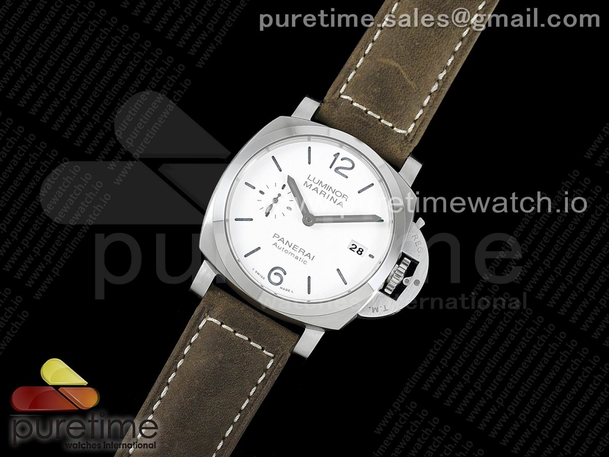 PAM1394 Luminor Marina 42mm VSF Best Edition White Dial on Brown Asso Strap P.9010 Clone