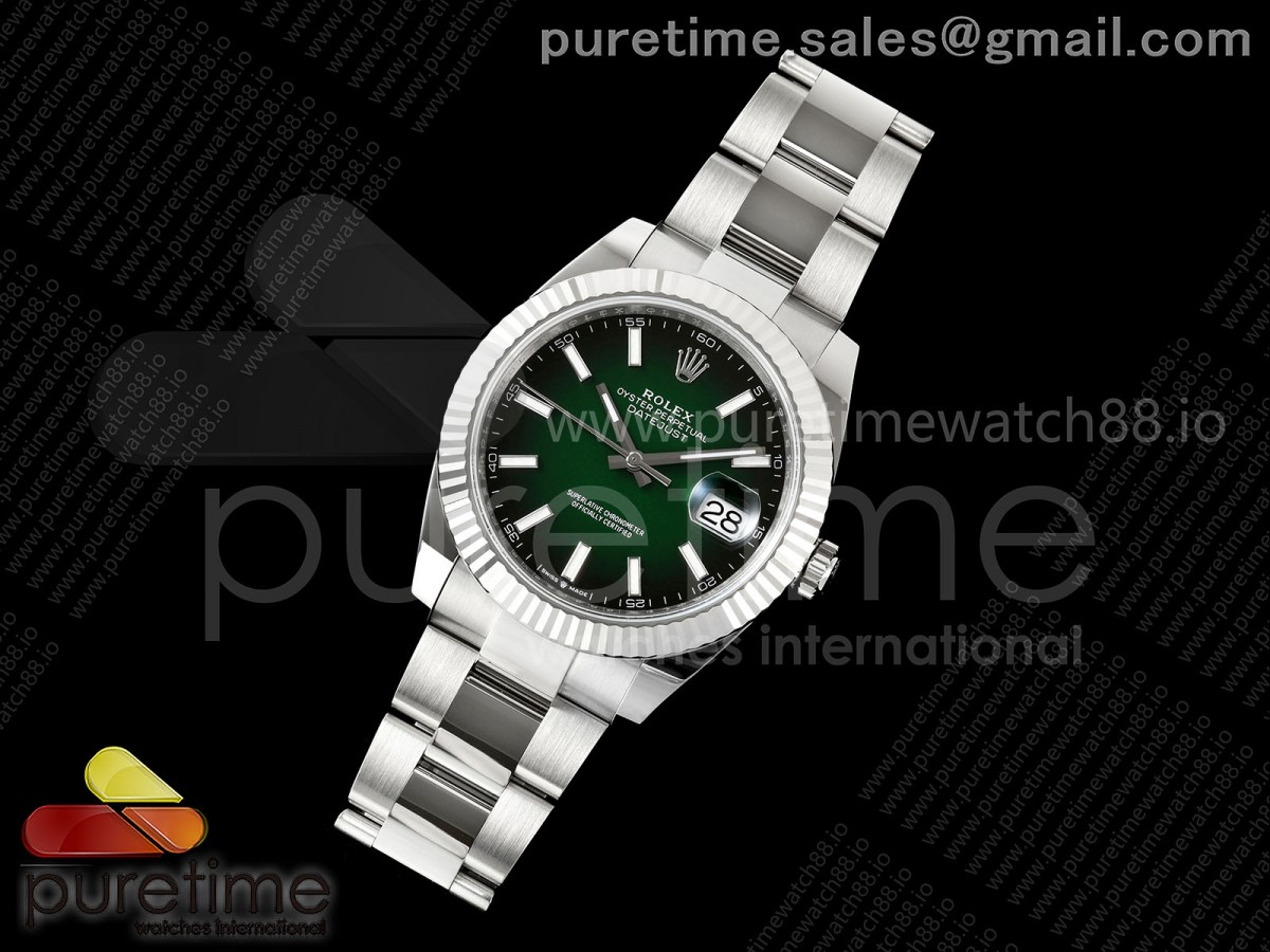 DateJust 41 126334 ERF 1:1 Best Edition Green Ombre Dial on Oyster Bracelet JH3235 (Free Sprung)