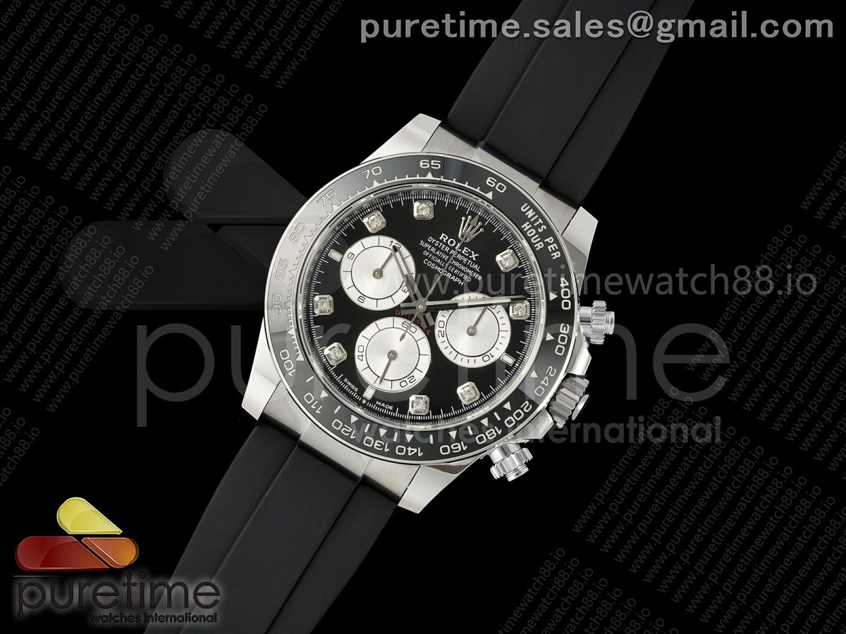 Daytona 126519 ERF Best Edition Black/Silver Diamonds Dial on Oysterflex Strap JH4131 (Free Sprung)