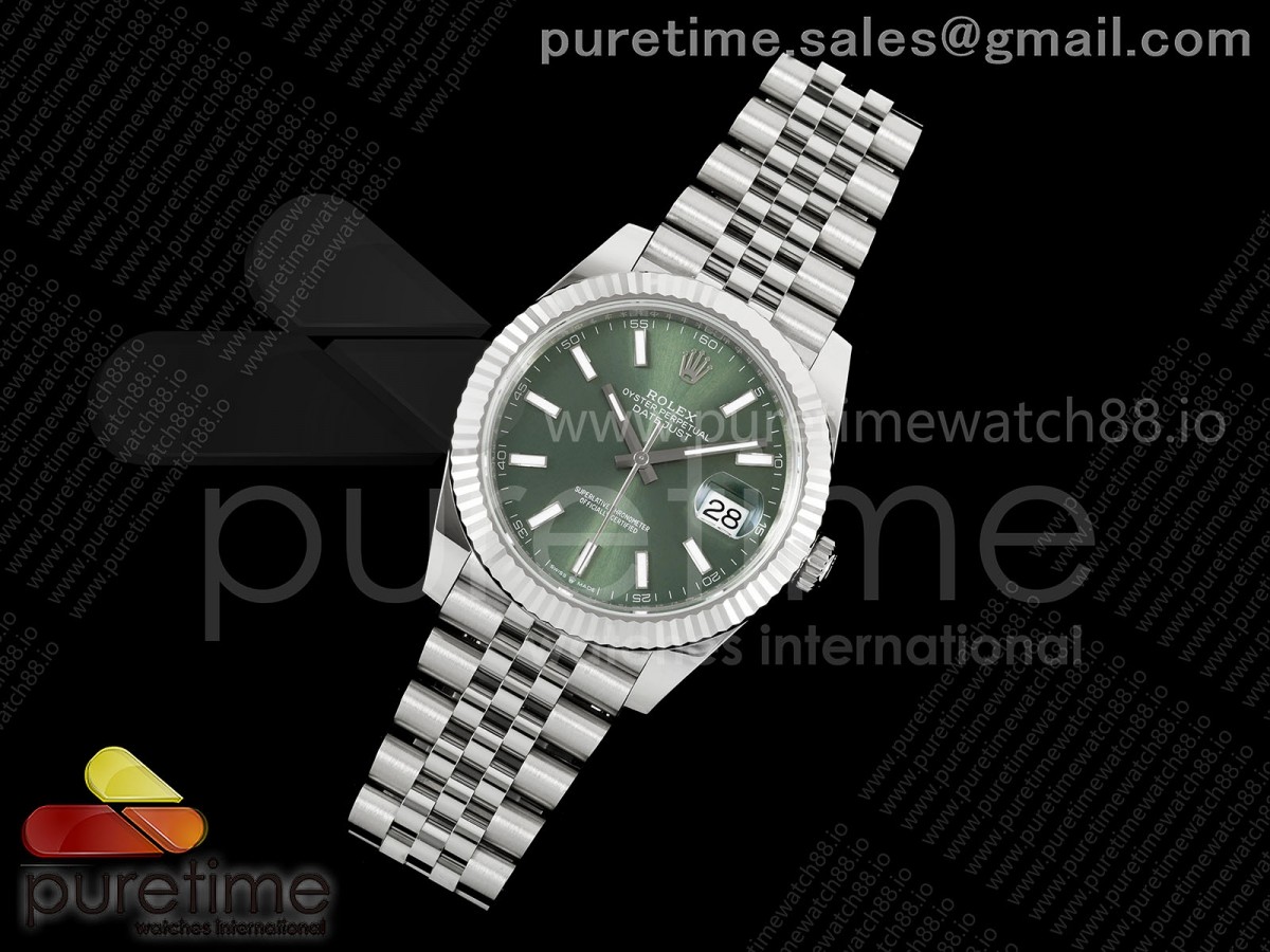 DateJust 41 126334 904L SS VSF 1:1 Best Edition Green Stick Dial on Jubilee Bracelet VS3235v2 V2s (133g)