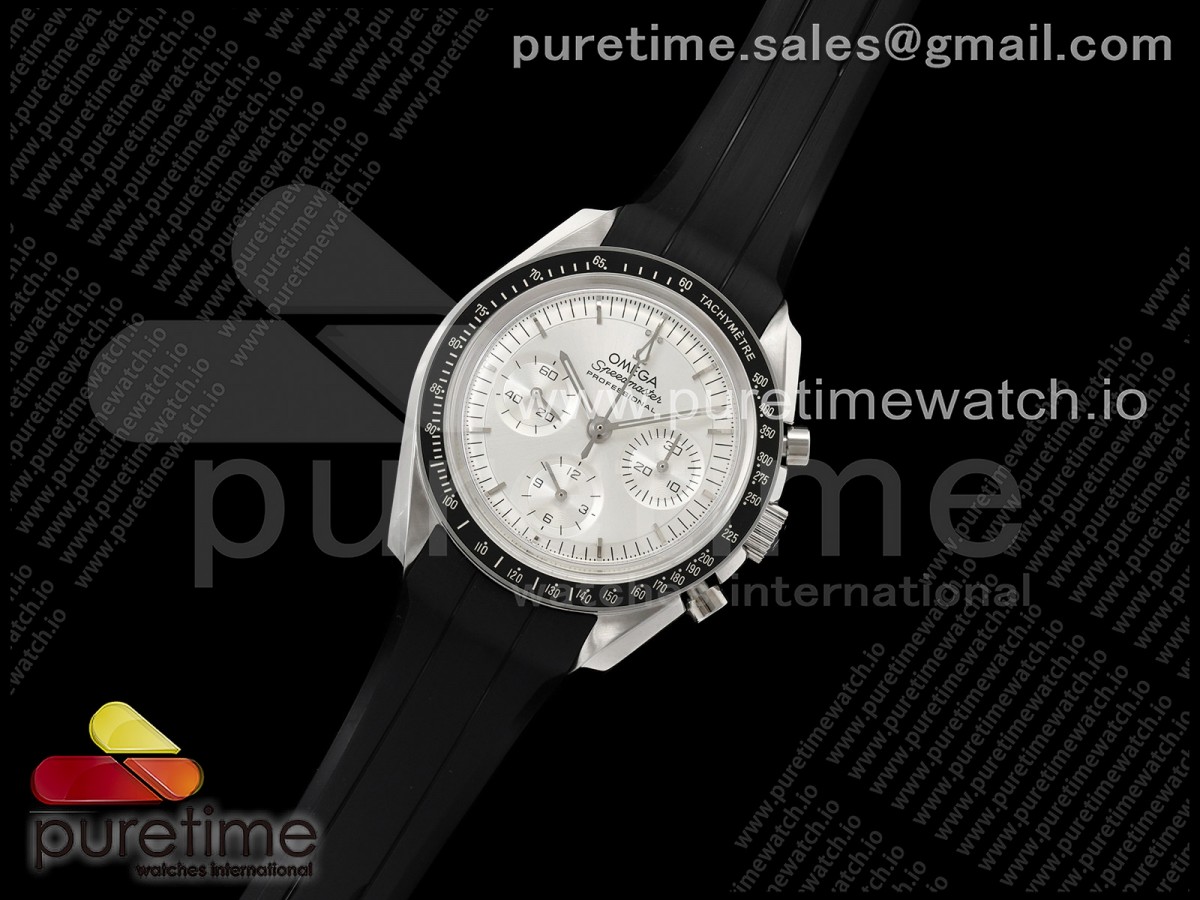 Speedmaster SS N1F Best Edition Silver Dial on Black Rubber Strap A3861
