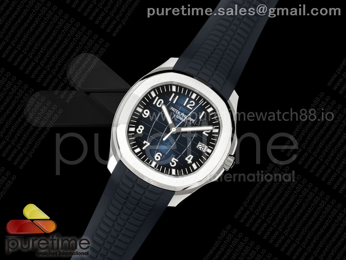 Aquanaut 5168G 42mm SS OME 1:1 Best Edition Blue Dial on Blue Rubber Strap DPB330 Super Clone (Weighted)