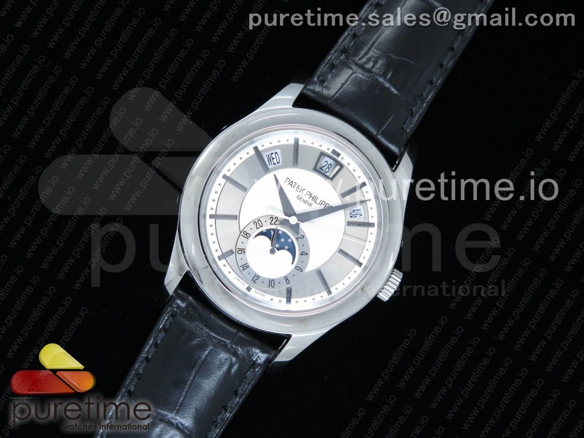 Complications Series Moonphase SS KMF White Dial on Black Leather Strap Cal.324