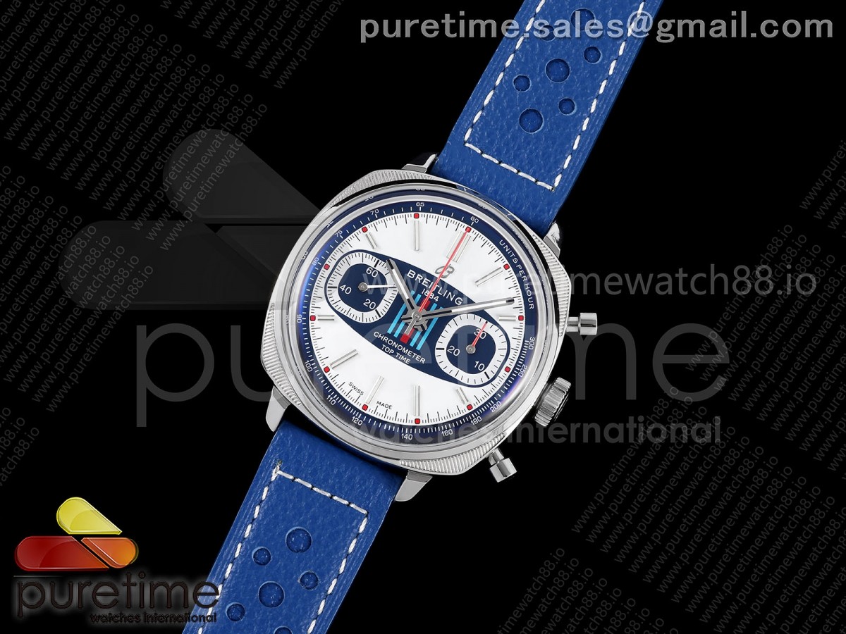 Top Time B01 Racing BLF 1:1 Best Edition Black/Blue Gulf Dial on Blue Leather Strap A7750