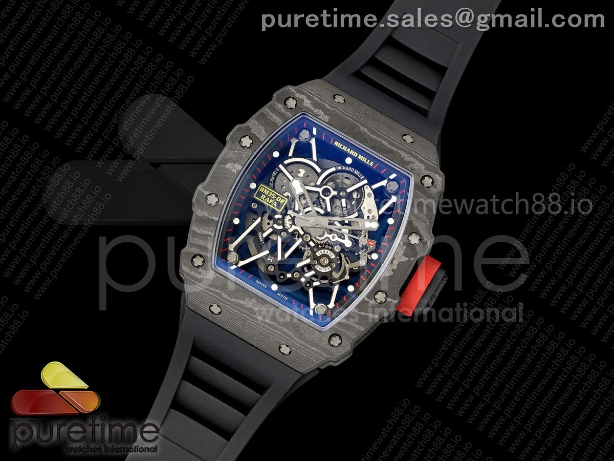 RM035-02 Black NTPT APSF 1:1 Best Edition on Black Rubber Strap RMAL1 Super Clone V2 (Free Sprung)