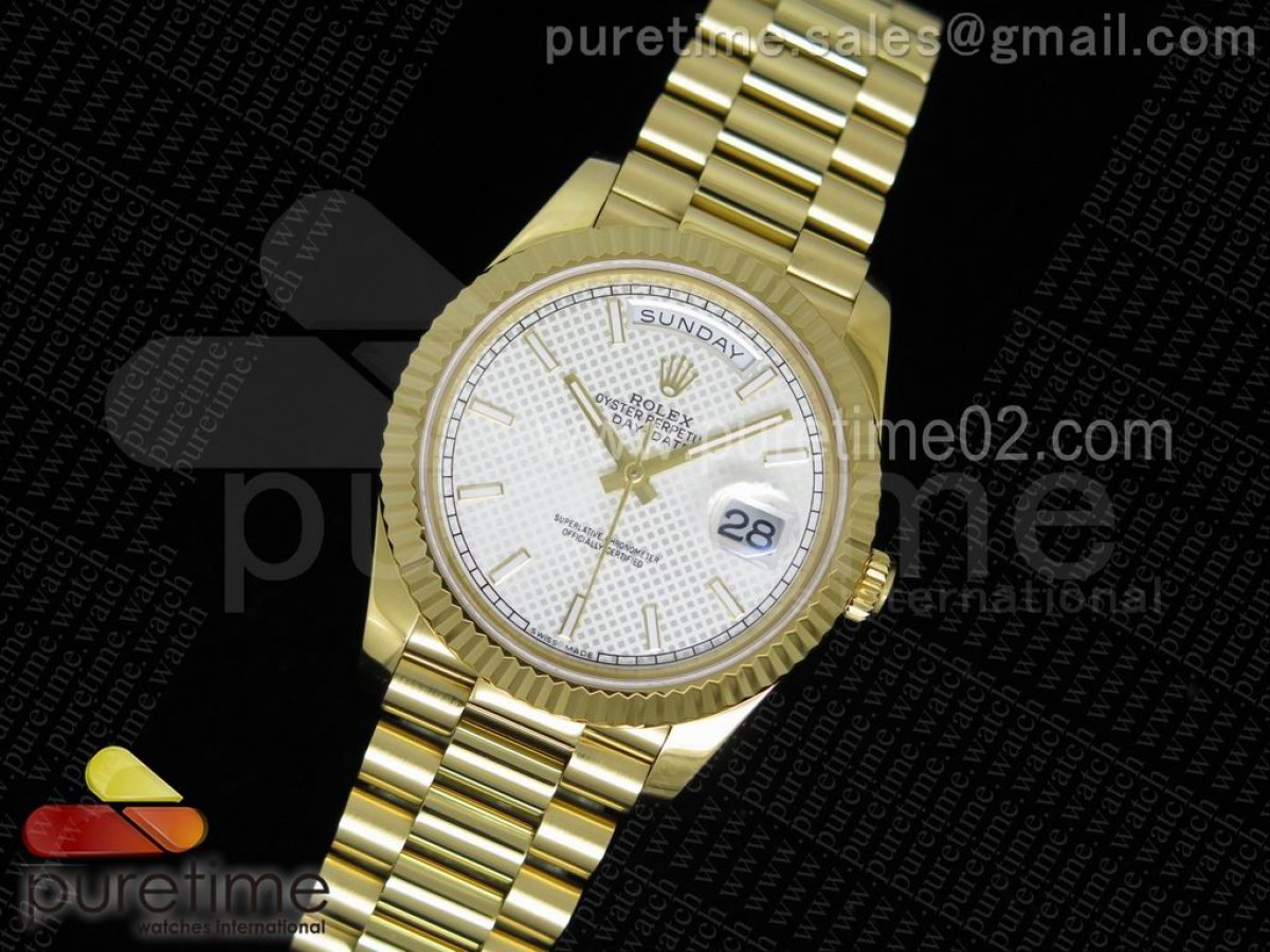 Day-Date II 228238 YG 1:1 Best Edition Silver Dial on YG Bracelet A3255