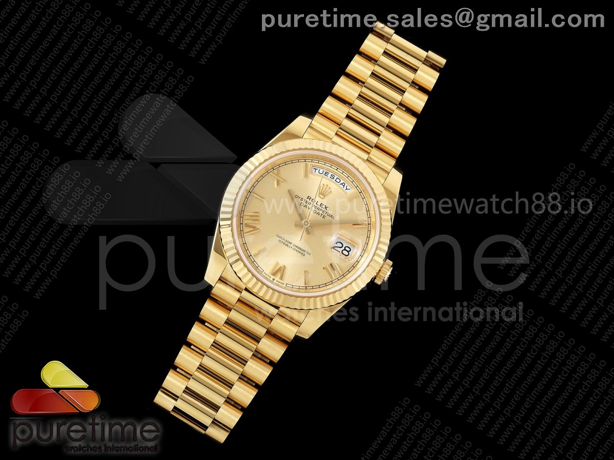 Day Date 40 YG RGF 1:1 Best Edition YG Roman Dial on President Bracelet VR3255