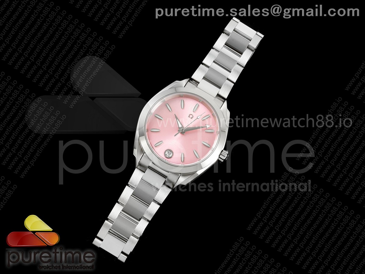 Aqua Terra Shades 34mm SS VRSF Best Edition Pink Dial on SS Bracelet A8800