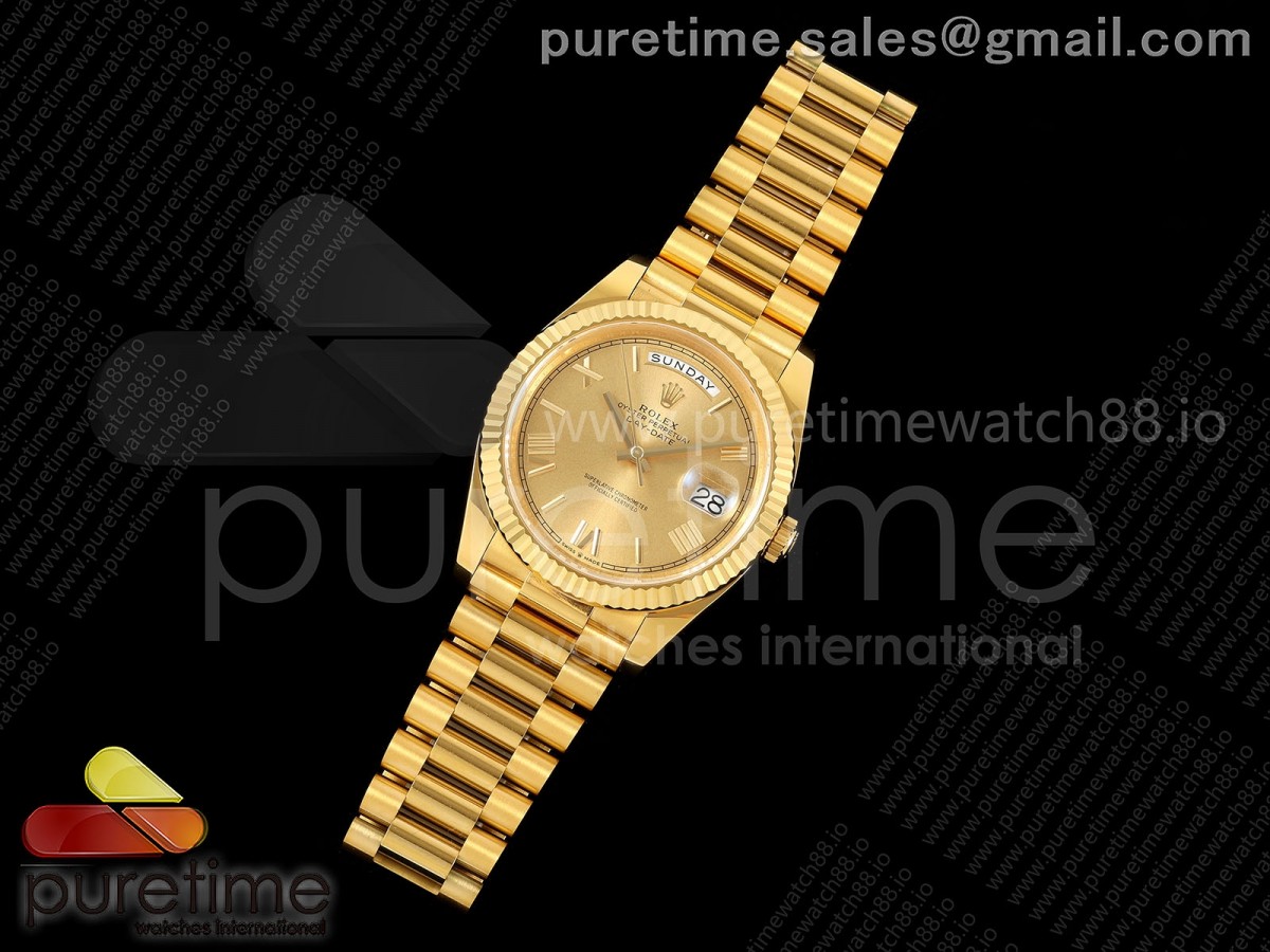 Day Date 40 YG EWEF 1:1 Best Edition YG Roman Dial on President Bracelet A3255 (Weighted)