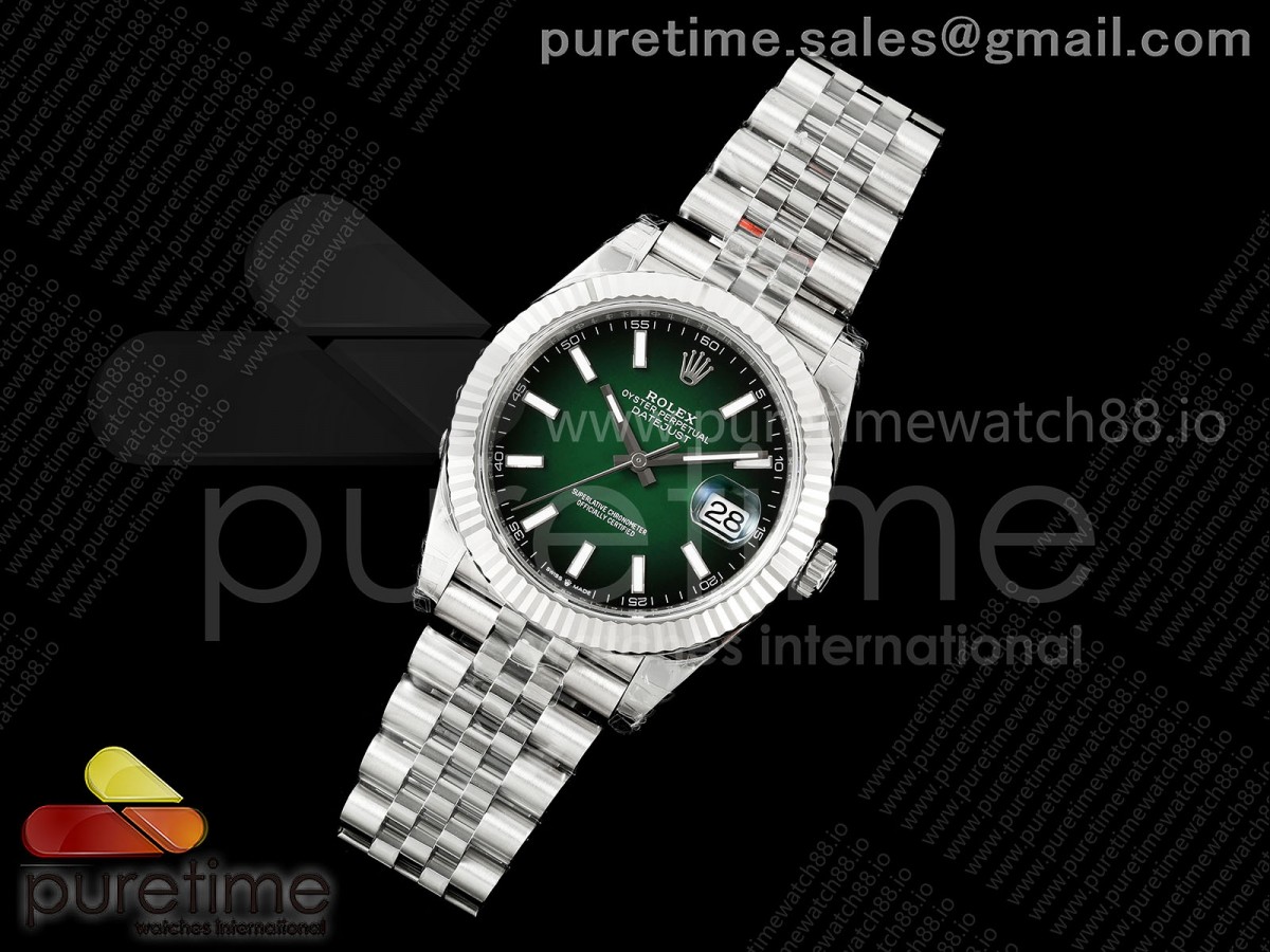 DateJust 41 126334 904L SS VSF 1:1 Best Edition Green Ombre Dial on Jubilee Bracelet VS3235v2 V2s (133g)