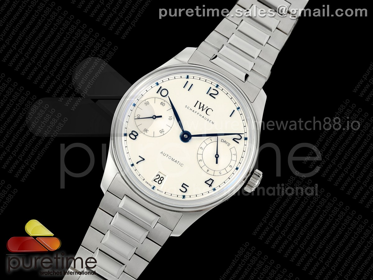 Portugieser Automatic 42mm SS APSF 1:1 Best Edition White/Blue Dial on SS Bracelet A52010