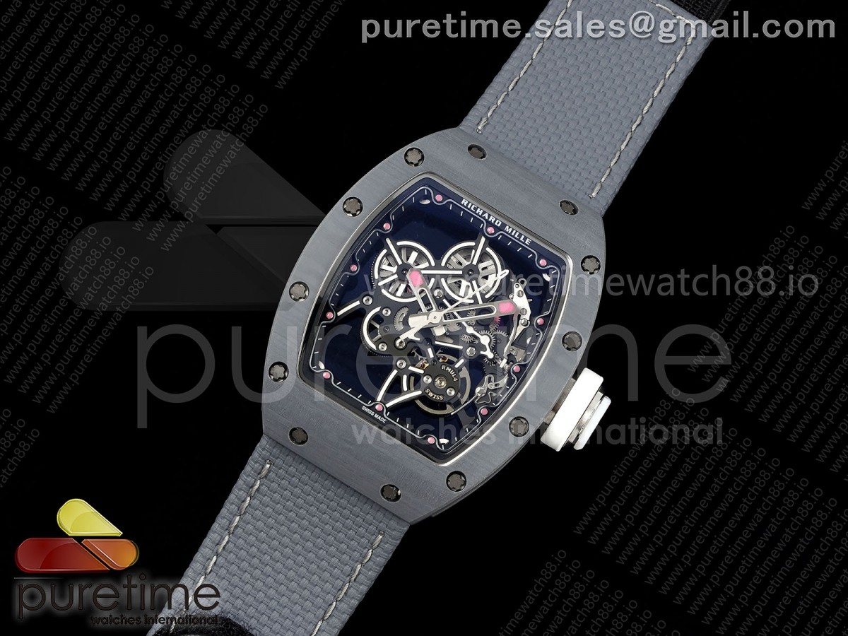 TZ Custom Made RM55-01 Gray NTPT/Titanium Case on Velcro Strap RMUL4