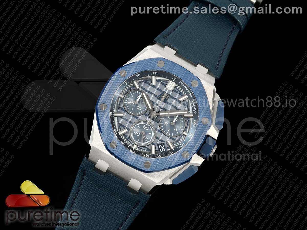 Royal Oak Offshore 26420so Bleu Nuit Nuage 50 DDF 1:1 Best Edition on Blue Calfskin Strap DD4401 Super Clone