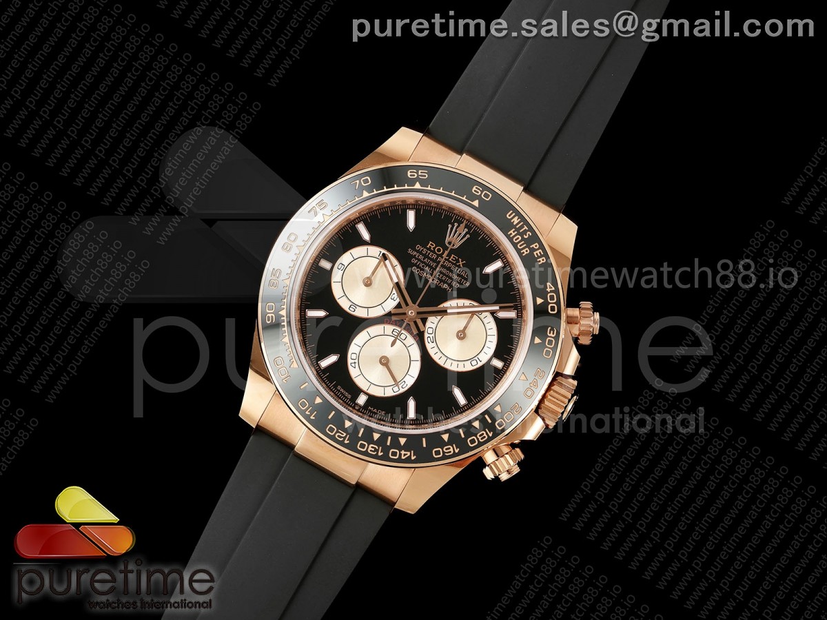 Daytona 126515 WF 1:1 Best Edition Black/RG Dial on Oysterflex Strap JH4131 (Free Sprung)