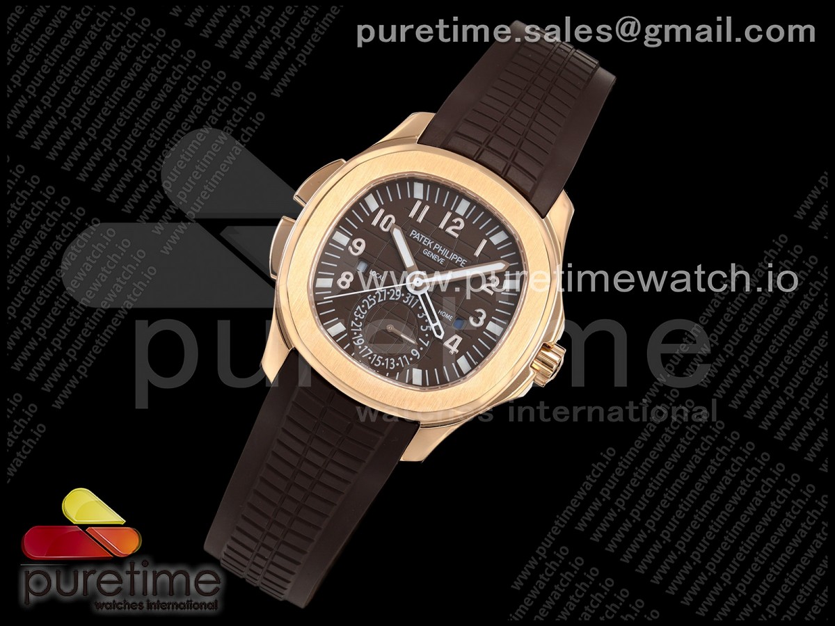 Aquanaut 5164 RG 2F Best Edition Brown Dial on Brown Rubber Strap A324