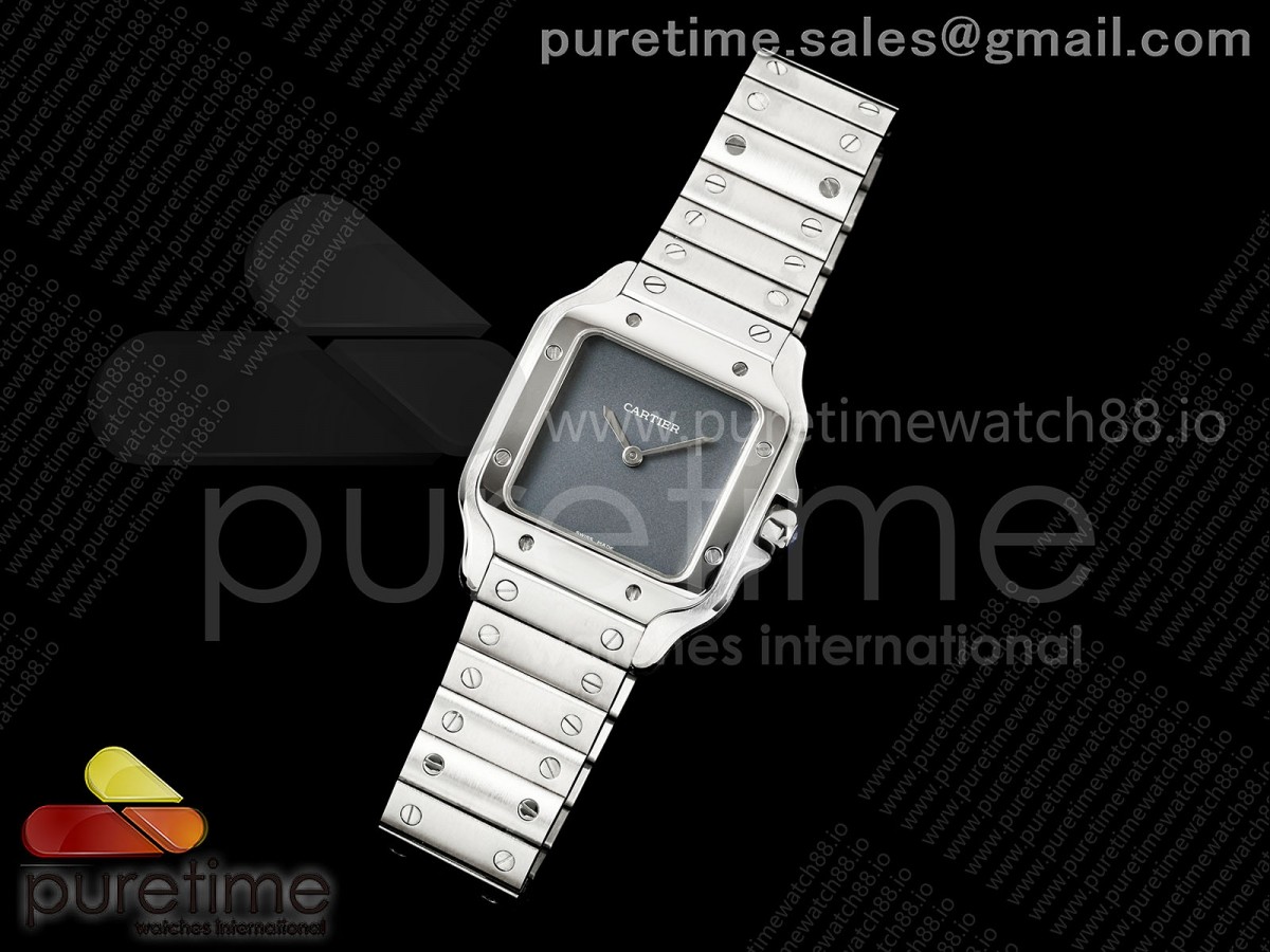 Santos 27mm SS 8848F 1:1 Best Edition Gray Dial on SS Bracelet Quartz