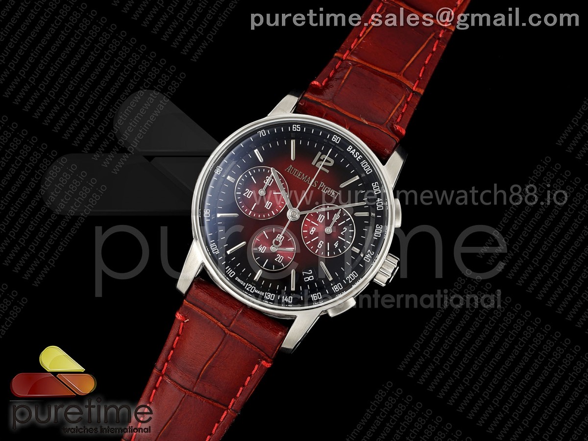 Code 11.59 Chrono 26393 SS APSF 1:1 Best Edition Red/Black Dial on Red Leather Strap SA4401 Super Clone