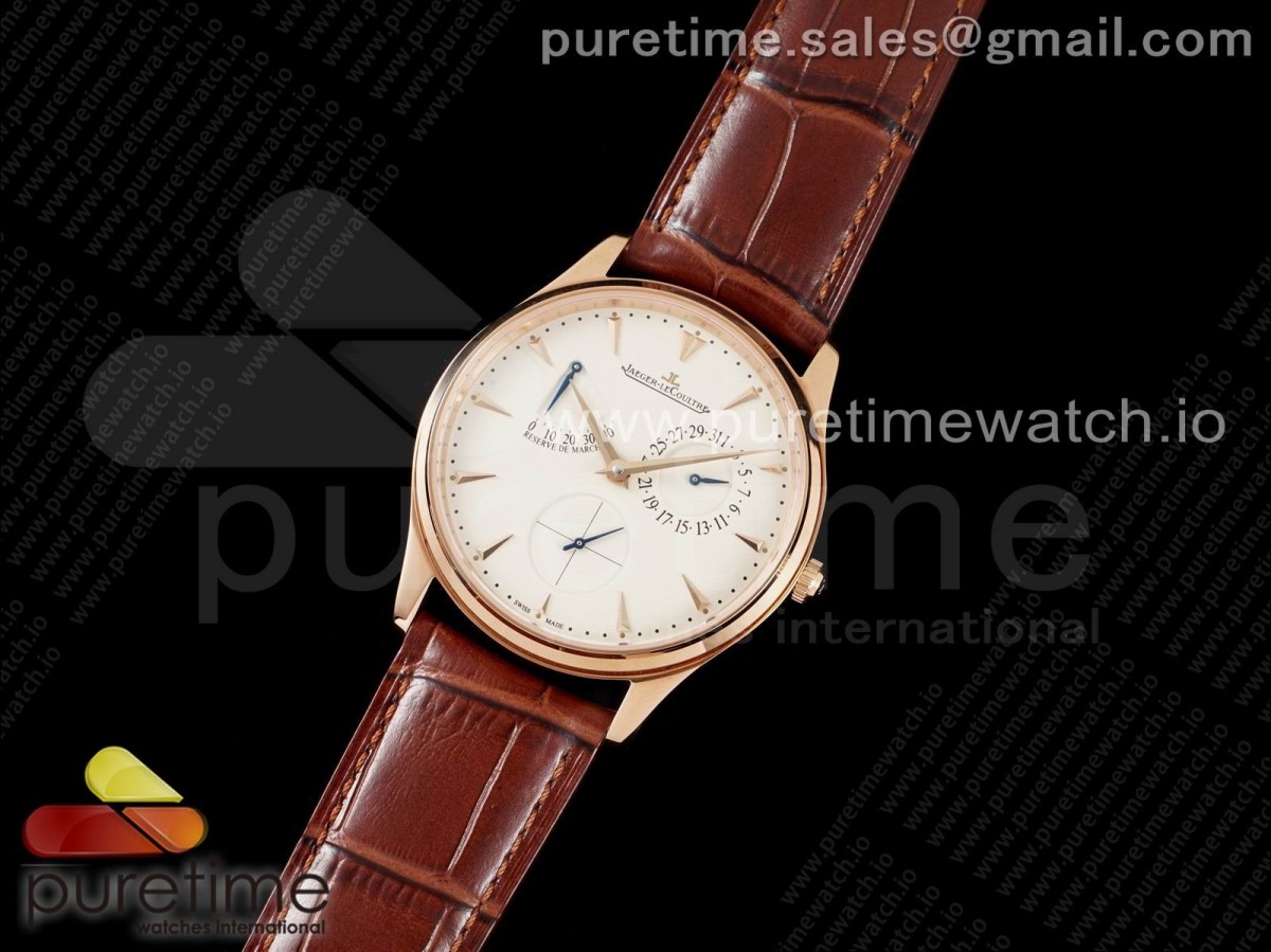 Master Ultra Thin Réserve de Marche RG ZF 1:1 Best Edition Cream Dial on Brown Leather Strap SA938 V3