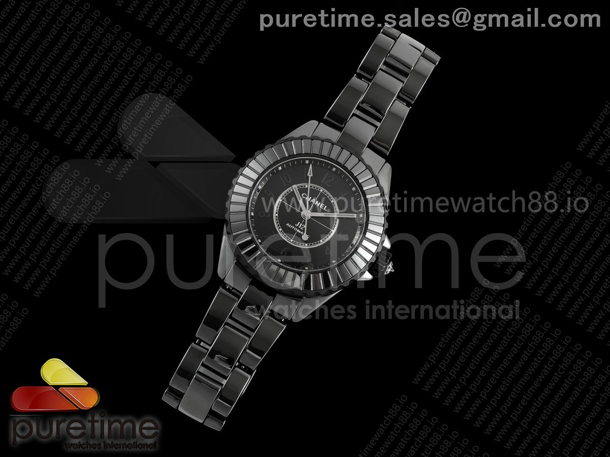 J13 33mm HTF 1:1 Best Edition Black Korea Ceramic Black Dial Block Bezel on Bracelet A12.2
