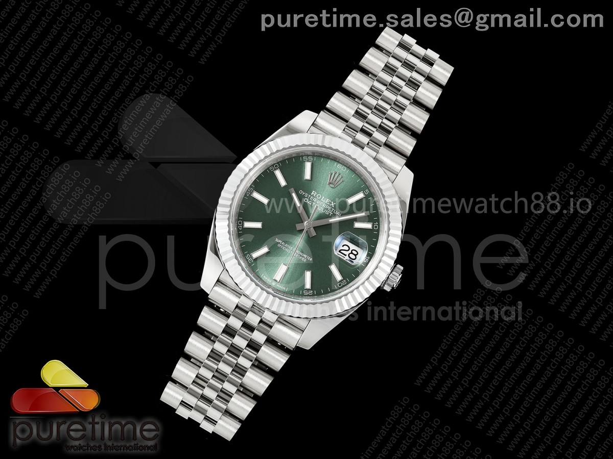 DateJust 41 126334 904L SS RGF 1:1 Best Edition Green Dial on Jubilee Bracelet JH3235 (Free Sprung)