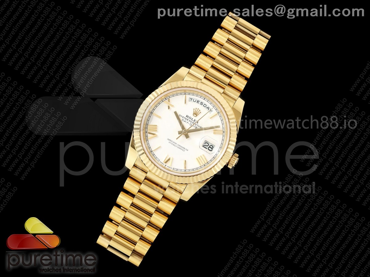 Day Date 40 YG RGF 1:1 Best Edition White Roman Dial on President Bracelet VR3255