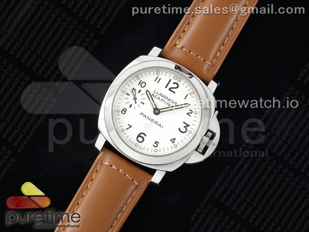 PAM778 W HWF 1:1 Best Edition White Dial on Brown Leather Strap A6497