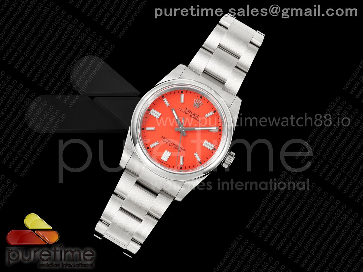 Oyster Perpetual 126000 36mm QF 1:1 Best Edition 904L Steel Red Dial JH3230 Free Sprung