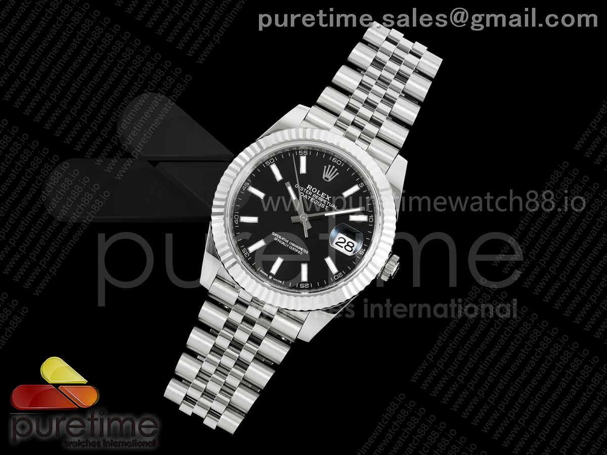 DateJust 41 126334 904L SS VSF 1:1 Best Edition Black Stick Dial on Jubilee Bracelet VS3235v2 V2s (133g)
